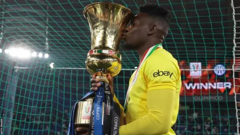 Thủ môn Andre Onana giành danh hiệu Coppa Italia 2022/23 trong màu áo Inter Milan